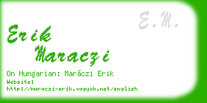 erik maraczi business card
