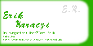 erik maraczi business card